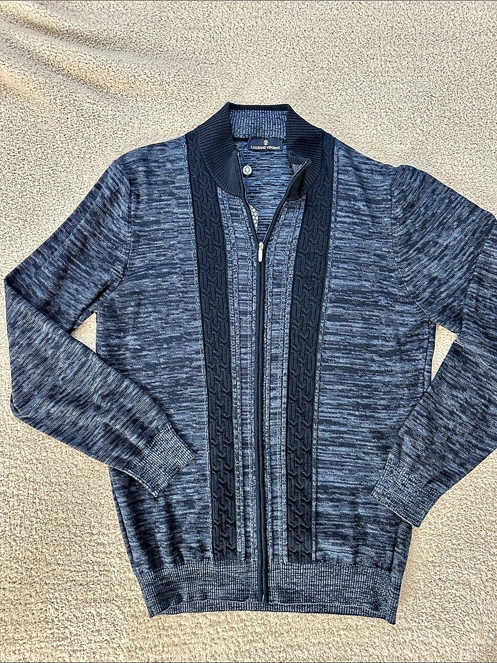 Luchiano Visconti Men's Zip-Up Sweater XL NWT